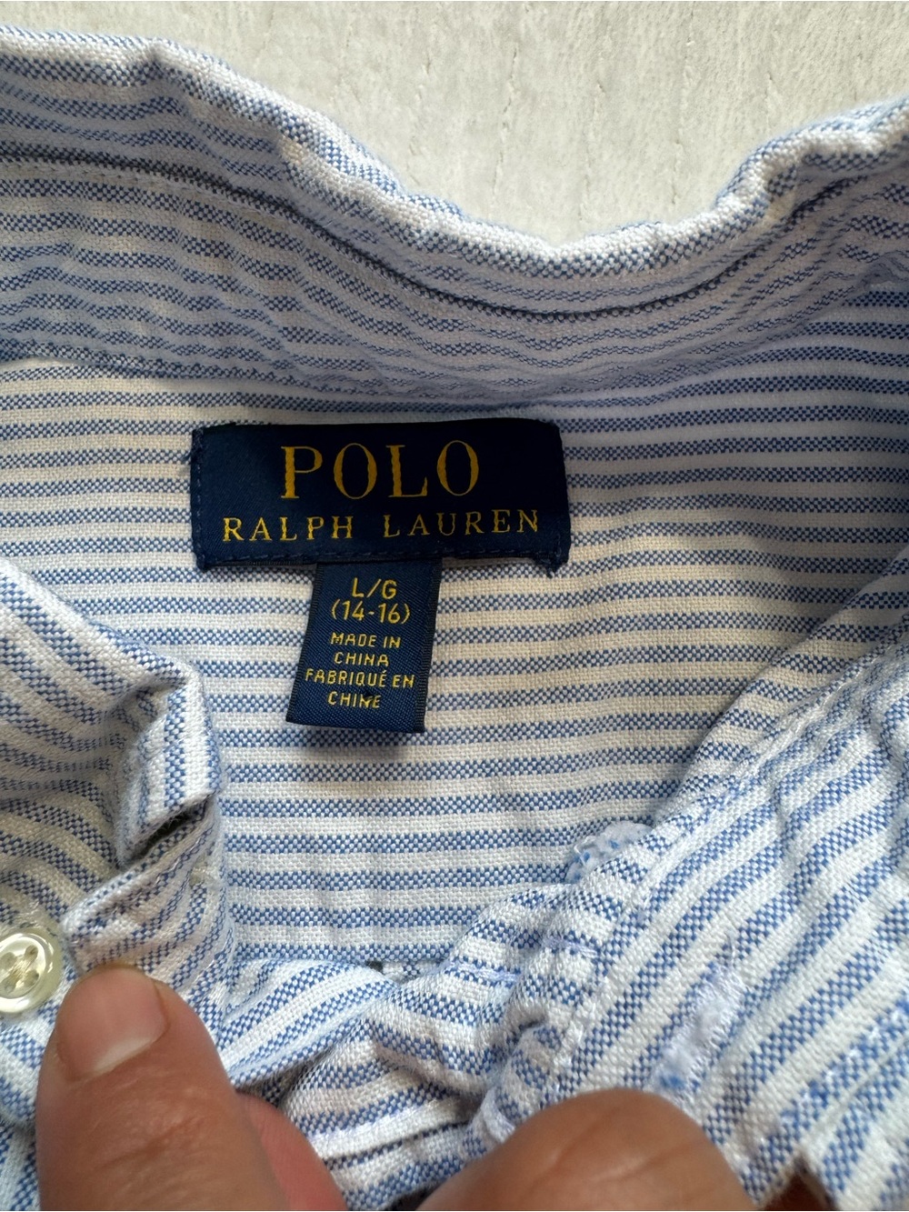 Polo by Ralph Lauren Blue & White Striped Button-Down Shirt - Picture 4 of 10